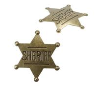 Hoite 2 Piezas De Insignia De Sheriff De Aleación De Estilo Tibetano, Insignia De Metal De Ayudante De Sheriff, Bronce Antiguo/dorado