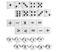 Hoite 30 Dados Didácticos De 16 Mm Para Niños 8 a 12 Años (10 Operaciones Matemáticas, 10 Numéricos Y Puntos)