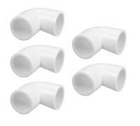 Hoite 5 piezas de codos de PVC de 20 mm y 90 grados, conectores de ángulo recto blancos para riego industrial y mejoras del hogar.