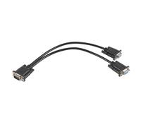 Hoite Cable divisor VGA en Y (1 macho a 2 hembras), adaptador de monitor dual para duplicación de pantalla, color negro, 30 cm, compatible con monitor, PC y TV.