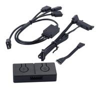 Hoite Concentrador Controlador ARGB Con Convertidor RGB De 5 V a 12 V: Control Dual Con Sincronización De Placa Base/control Manual, Adaptador ARGB De 5 V/3 Pines Y 12 V/4 Pines.