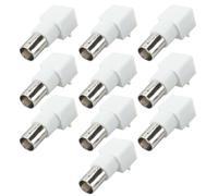 Hoite Conector BNC Hembra De Ángulo Recto Para Soldar PCB, Con Tuerca, Tipo Mamparo, De Plástico, Blanco, 2 Pines, 10 Unidades