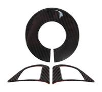 Hoite Embellecedor Interior De Fibra De Carbono para Volante De Coche, Tapas con Logotipo para Abarth 595, 595C, 695 Y Fiat 500 (12-15).
