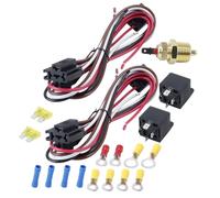Hoite Kit de relé para ventilador eléctrico doble, 4 pines, 185 V de encendido y 175 V de apagado, 40 A, resistente al agua, con termostato y radiador.
