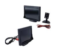 Hoite Pantalla LCD TFT de 5 pulgadas para coche con entrada de vídeo dual digital HD, cámara de marcha atrás, compatibilidad con DVD, conmutación automática PAL/NTSC, resolución 800x480