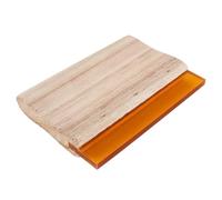 Hoite Raspador de tinta para serigrafía con mango de madera, 15 cm, amarillo, clásico, de goma, para impresión textil gráfica, herramienta artesanal.