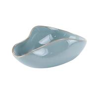 Hoite Recipiente para té de porcelana Ge Yao Cha He con patrón de grietas, taza dosificadora de granos de café, cuchara china, craquelado azul polvo Geyao