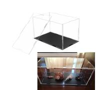 Hoiweqr Vitrina Metacrilato Transparente Apilable, Caja De Exhibición Cúbica De Acrílico con Base Gruesa, Vitrina Acrílico Apilable Figuras Acción, Caja Organizadora para Encimera(H30cm,LxW 45x15cm)