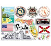 Hoja A5 Pegatinas de vinilo de Florida Landmarks - Estados Unidos Estados Unidos Aeropuerto americano Sellos Skyline Bandera Mapa Viajes Vacaciones Scrapbooking Ciudad Equipaje #79183