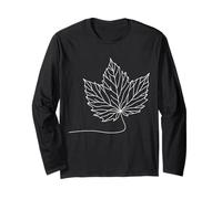 Hoja Acer Arte Lineal Amante Árboles Manga Larga