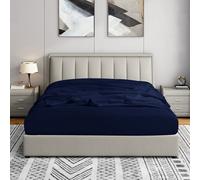 Hoja ajustada de la reina del hogar de Cathay - Hoja de bolsillo estndar de doble cepillado ultra suave - arrugado y desvanecimiento - 14 """" Hoj