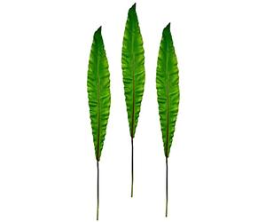 Hoja artificial alta alargada fina hoja de palma monstera hoja hoja de helecho rama, hoja de arte, hoja única, exótica, decoración decorativa, hoja de verde, floristería con flores individuales