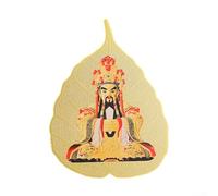 Hoja Bodhi de cobre ingeniosamente diseñada con Ksitigarbha y ocho guardianes para la prosperidad y la protección (5quinto maestro)