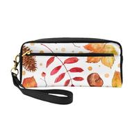 Hoja botánica de otoño, Bolsa de Maquillaje Bolsa de cosméticos Bolsa de Aseo de Viaje portátil Estuche de Cuero para Mujeres y niñas