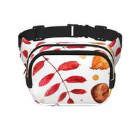Hoja botánica de otoño,Riñonera Cuadrada de Doble Capa, Bolso de Viaje, Bolso Informal para el Pecho.