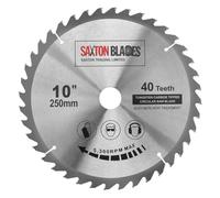 Hoja circular de madera Saxton TCT de 250mm x 30mm x 40T compatible con Bosch, Makita, etc., compatible con sierras de 255mm