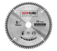 Hoja circular de sierra de madera Saxton TCT de 160mm x 20mm x 80t compatible con Festool TS55 Bosch Makita Dewalt compatible con sierras de 165mm