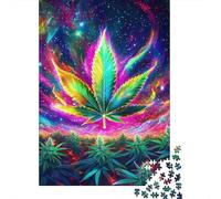 Hoja Colorida Puzzle de 1000 Piezas Papel para Adultos Escena Nocturna Psicodélica Relajante Enfoque Decoración Hogar Regalo 52x38cm/1000pcs