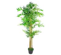 Leaf Hoja de 150 cm de Aspecto de Plantas de bambú Artificiales árboles-XL, marrón Natural, Materiales Mixtos