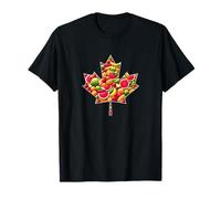 Hoja de arce canadiense llena de arte de frutas Camiseta