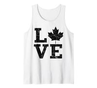 Hoja de arce envejecida LOVE Canadian Souvenir Canada Love Camiseta sin Mangas