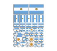 Hoja de calcomanías A4 con banderas de Argentina, calcomanías de vinilo, bandera nacional del mundo argentino, vacaciones, viajes, vacaciones, coche, estética #80090