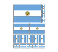Hoja de calcomanías A4 con banderas de Argentina, calcomanías de vinilo - Bandera nacional del mundo del país argentino, vacaciones, viajes, vacaciones, coche, estética #80091