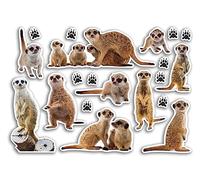 Hoja de calcomanías A5 con diseño de suricata, animales de la vida silvestre, álbumes de recortes, decoración de viaje, etiqueta estética para amigos, niñas y niños, #80791