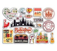 Hoja de calcomanías A5 de Barcelona, calcomanías de vinilo - sello de vacaciones de España, mapa de verano, bandera de viaje, ciudad, equipaje, álbumes de recortes, #79032