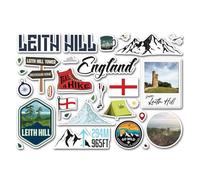 Hoja de calcomanías A5 de Leith Hill - Inglaterra Reino Unido GB Montañas Senderismo Caminata Aventura Caminatas Senderos Viajes País Scrapbook #83388