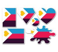 Hoja de calcomanías A5 de vinilo con bandera de poliamor - Orgullo LGBTQ arco iris Scrapbooking decoración etiqueta amigo niñas niños estética #82270