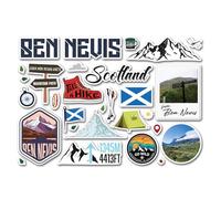 Hoja de calcomanías A5 de vinilo de Ben Nevis - Escocia Montañas Escocias, senderismo, caminatas, aventuras, senderos, viajes, campo, álbum de recortes #83383