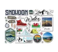 Hoja de calcomanías A5 Snowdon, pegatinas de vinilo - Año Wyddfa Gales montañas galesas, senderismo, caminatas, senderos, viajes, campo, estética, álbum de recortes #83380