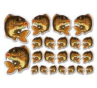 Hoja de Calcomanías Pegatina A5 de Vinilo para Carpa, Pesca de Peces de Agua Dulce, Niños, Animales, Álbumes de Recortes, Decoración de Etiquetas, Amigos, Niñas, Estética, #70617