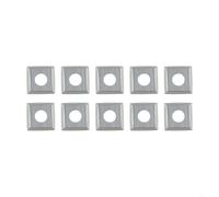Hoja de carburo de 15 x 15 x 2,5 mm para herramientas de torno de madera CNC, cortador cuadrado de repuesto 4R0.5, paquete de 10 insertos de carburo sólido plateado
