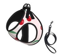 Hoja de Cereza roja Rosada,Arnés para Mascotas, arnés Reflectante Ajustable para Perros,S