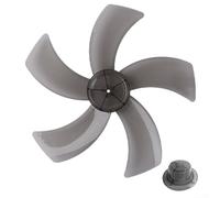 Hoja de cinco hojas para ventiladores de 12 pulgadas de repuesto con cubierta de tuerca, para operación de bajo ruido en modelos de pedestal y escritorio (negro)