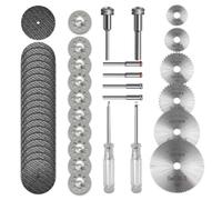 Hoja de Corte Discos de Corte, 44 Piezas, Accesorios de Herramientas Rotativas Hojas de Taladro de disco, Mini HSS Hojas de Sierra Circular, Herramientas Rotativas para Madera Piedra Metal