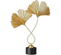 Hoja de ginkgo creativa Hojas de ginkgo dorado Estatua de arte artesanal Base de mármol hecha a mano Para la sala de estar Pasillo Dormitorio Decoración de escritorio Regalo de inauguración de la casa