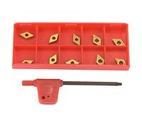 Hoja de inserto de carburo, herramienta de torneado de torno de 10 piezas DCMT070204 US735 DCMT21.51 Insertos de carburo CNC para cortar acero común