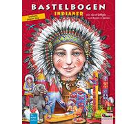ATELIER COLOR Indias con tipis, tótems, Canoa, Hoguera y Caballos Juguete creativos de Papel para niños 5+ años para Recortar, Manualidades, Jugar con Modelo 3D maquetas