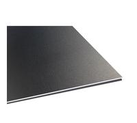 Hoja de metal decorativa 3 placas cuadradas de aluminio metal rojo/azul/negro, anodizado doble 5052 con chorro aren.a, aleación, espesor 1 mm(Bright Black,1.0x300x300mm)