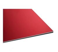 Hoja de metal decorativa Lámina de aluminio anodizado resistente a arañazos, con chorro aren.a, negro brillante, dorado, azul y rojo, 1 mm espesor(Red,1.0x100X100mm)