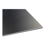 Hoja de metal decorativa Placa de aluminio anodizado 1 mm espesor, 2 unidades, con acabado arenado lateral, 100/200/300, for láminas planas(Bright Black,1.0x200X200mm)