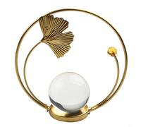 Hoja de metal para soporte de bola de cristal con soporte de agujero central diseñado para decoración de sala de estar y dormitorio