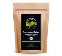 Hoja de ortiga en polvo orgánica 1kg (2x500g) - ortiga en polvo - hojas de ortiga molidas - 100% ortiga en polvo - embotellado y controlado en Alemania - Biotiva