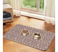 Hoja de Palma Cobre Rosa Exquisito,Tapete Impermeable para Comida de Mascotas, manteles Individuales para Comida y Agua para Perros y Gatos, tapetes de Cuero sintético para Comida.,40x60cm