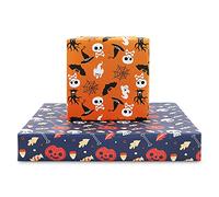 Hoja de papel de regalo de Halloween para niños de 20 x 28 pulgadas (6 hojas: 23 pies cuadrados). Papel decorativo plano plegado para todos los envoltorios de regalo de cumpleaños de Halloween y