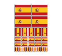 Hoja de pegatinas A4 con banderas de España, pegatinas de vinilo - País Español Europa Mundial Bandera Nacional Vacaciones Viajes Vacaciones Coche Estética #80026