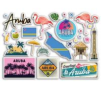 Hoja de pegatinas A5 Aruba Monumentos Vinilos Pegatinas - Isla Caribe Verano Arte Mapa Sello Ciudad Viaje Vacaciones Cultura Estética #79586